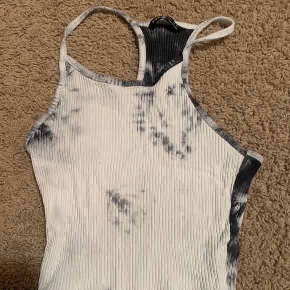 Black and white ribbed crop top - Picture 1 of 2